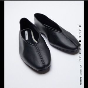 Zara Black leather ballet flats sz. 6.5